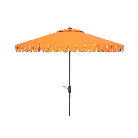 SAFAVIEH Elegant 9' Market Auto Tilt Patio Umbrella, Orange