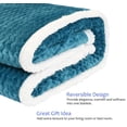 thumbnail image 5 of Catalonia Sherpa Throws Fluffy Fuzzy Fleece Blanket 50”x60” for Adults Children, Super Soft Comfy Plush for Sofa Couch Bed Reversible All Season, Blue, 5 of 8