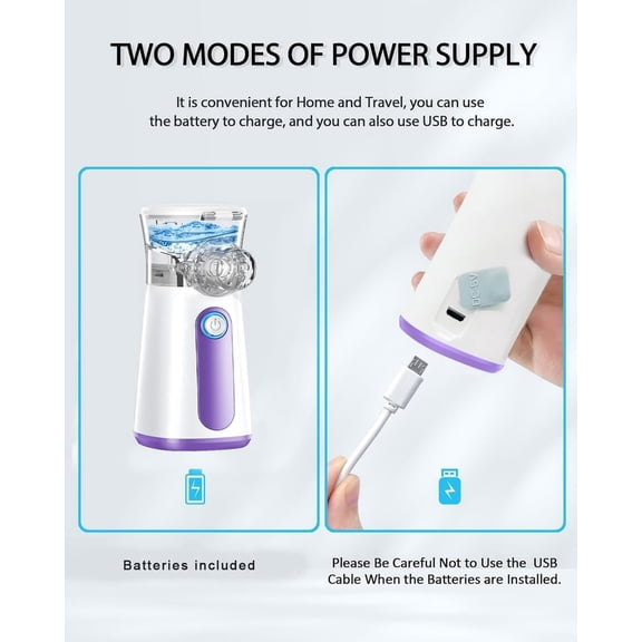 Humihome Rechargeble Handheld Mesh Humidifier Portable Inhaler Powered Cool Mist Device for Adults Kids