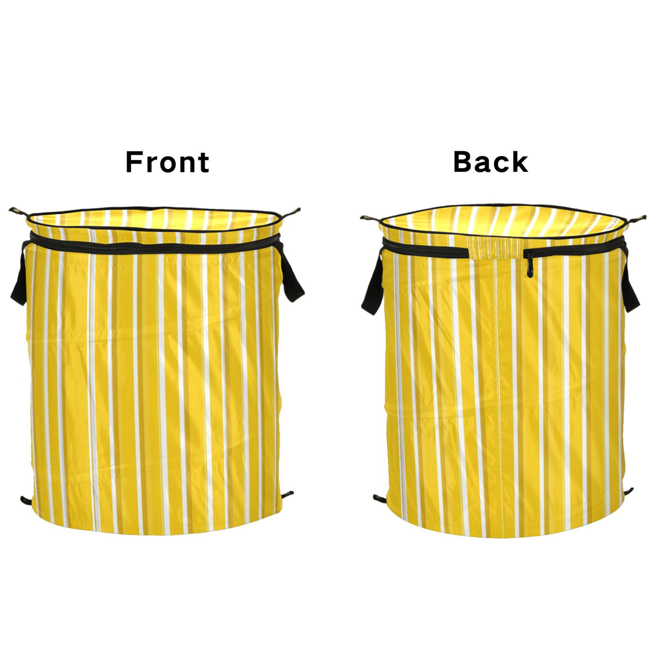 50L Extra Large Popup Hamper Collapsible Laundry Basket With Zippered Lid 15.7x18.5in Minimalistic Style