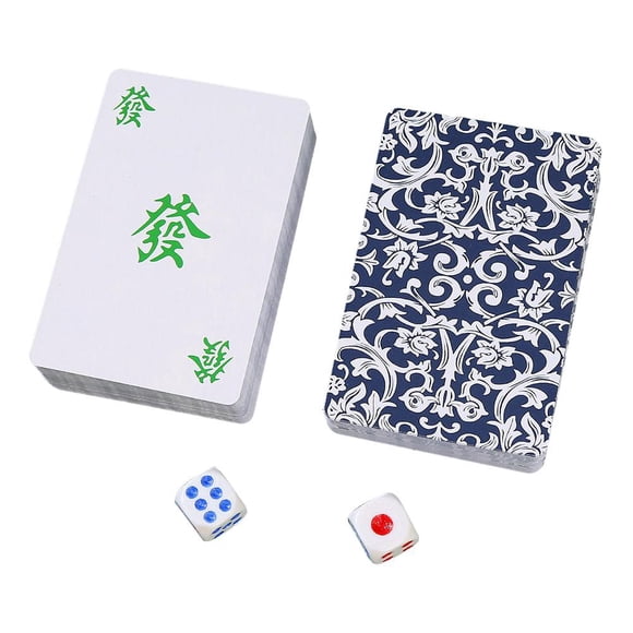 Chinese Style Mahjong Game Set, Durable Paper Tiles with Vibrant Colors, Portable Storage Box, Perfect for Family Game Nights, Parties, Travel, Easy-to-Handle Classic Cultural Board Game (White)