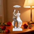 thumbnail image 1 of Adornos de San Valentín, regalos de San Valentín, figura de resina de pareja bajo un paraguas, decoración romántica para el hogar y centros de mesa de boda., 1 of 6