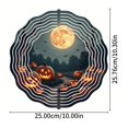 thumbnail image 5 of 3D Metal Hanging Wind Spinner with Spiral Pattern - Halloween Carved Pumpkin Design for Yard & Garden Decor Full Moon & Bat Silhouettes, 5 of 6