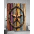 thumbnail image 5 of Retro Star Shower Curtain, Rope Old Mottled Colorful Wood Wall Abstract Waterproof Shower Curtain Set with 12 Hooks Lightweight Washable Fabric Shower Curtains for Bathroom 72x72 Inches, 5 of 6