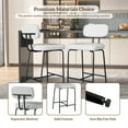 thumbnail image 4 of HomeZeer Bar Stools Set of 2, 26" Counter Height Barstools with Back and Footrest, Square PU Leather Upholstered Bar Chair, White, 4 of 8