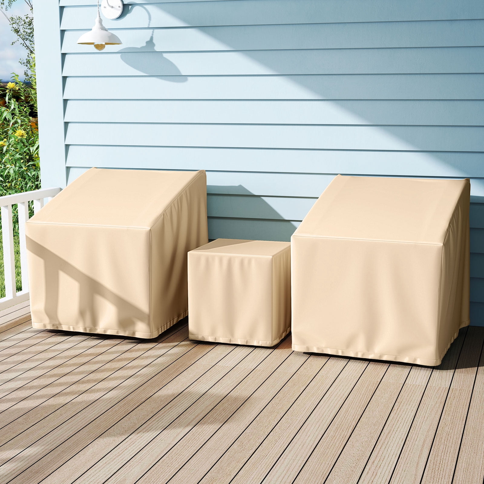 Costway Patio Furniture Covers Waterproof Conversation Covers for 3 PCS Bistro Set