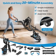 LNOW Folding Magnetic Exercise Bike with Massage Backrest Foldable Fitness Indoor Cycling X Bikes Upright Stationary Bicycle 300lb