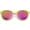 Nude-Gold / Magenta Mirror, variant on sunglassLA Female Modern Slim Metal Temple Colored Mirror Lens Cat Eye Sunglasses 54mm (Black-Gold / Gold Mirror) - 54mm