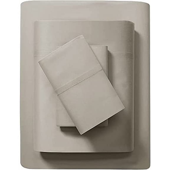 Aster Parker 100% Organic Cotton Super-Soft Bed Sheet Set with Pillowcases, Fair Trade & GOTS Certified Cotton (Cozy Silver, Full)