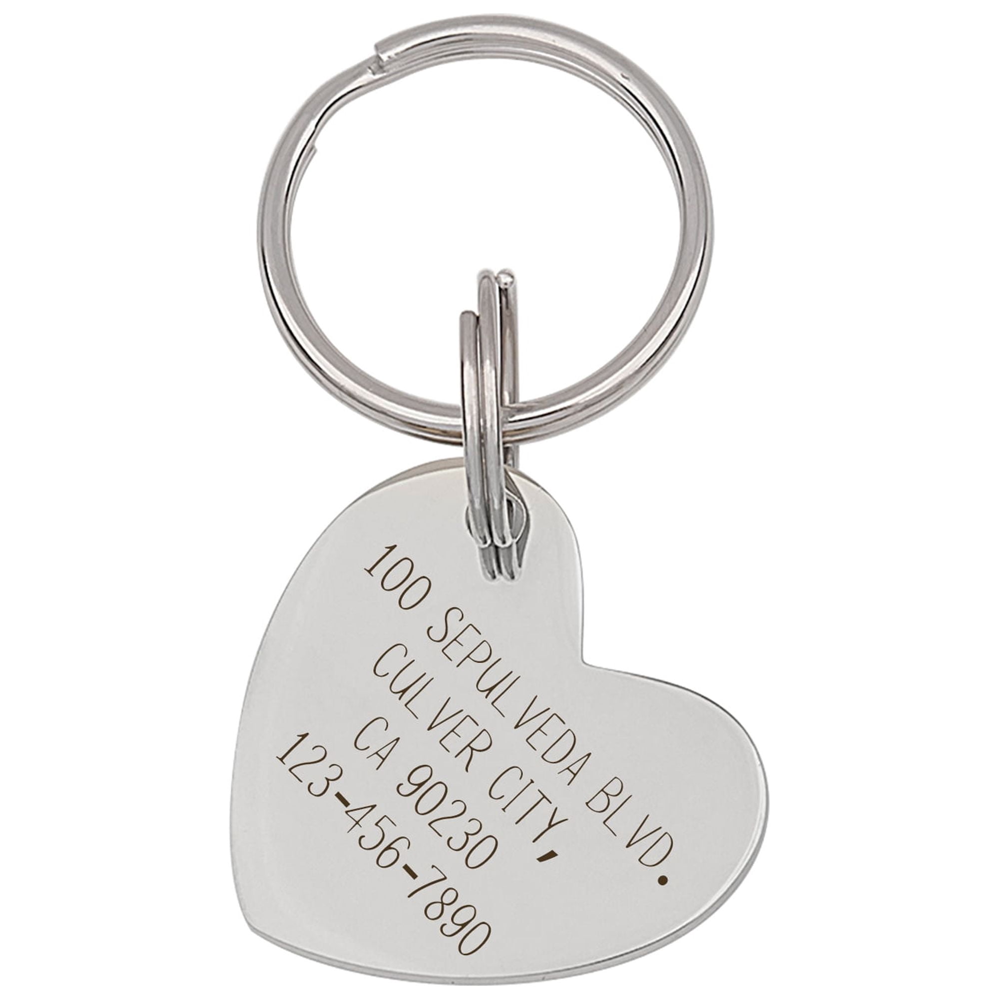 Anavia Stainless Steel & Metal Heart Cute Girl Birthday, Holiday & Christmas Engraved Dog ID Tag, Silver, L