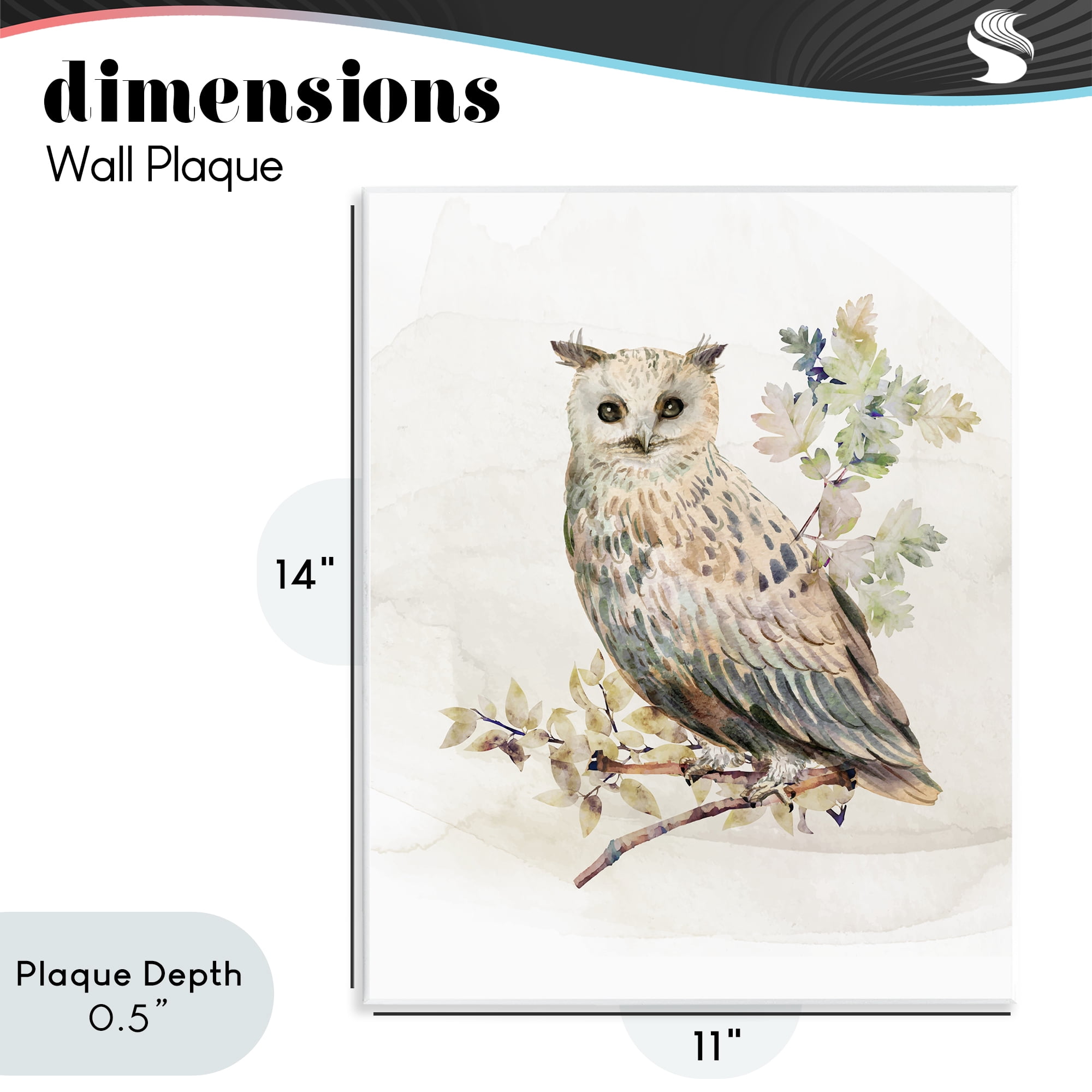 Stupell Industries Forest Owl with Foliage Wall Plaque Art, design by CAD Designs