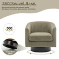 thumbnail image 4 of UIXE Swivel Barrel Accent Chairs Set of 2 Modern Upholstered Living Room Chair Round Club Armchair, Camel, 4 of 7