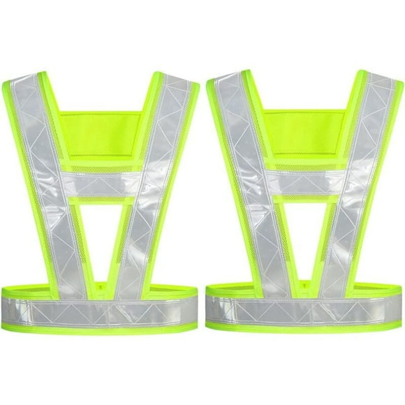 Reflective Safety Vest2, Reflective Safety Vest, Fluorescent Vest, High Visibility Vest, with 360 Degrees of High Visibility, for Cyclist, Driver, Police, Construction Worker