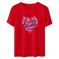 thumbnail image 4 of Otvok Womens Tops Casual Round Neck Short-Sleeve Valentine's Day Printed T-shirt, 4 of 6