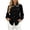 Black, variant on Women's Long Sleeve Blouse Pearl Fringe Collar Puff Sleeve Button Shirt Lightweight Elegant Workwear Tops Sky Blue L