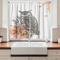 thumbnail image 2 of Ambesonne Owl Feather Kitchen Curtains, Bird on Peachy Splashes, 55"x45", Peach Blush and Dark Taupe, 2 of 3