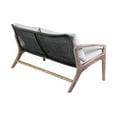 thumbnail image 5 of Armen Living Brighton 4 Piece Outdoor Patio Seating Set in Light Eucalyptus Wood with Charocal Rope and White Cushions, 5 of 7