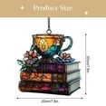 thumbnail image 3 of Book Lovers Ornament Acrylic Reading Book Coffee Cup Ornaments Love Bookish Decor Librarian Gifts for Christmas Holiday New Year Party Xmas Tree Decorations Hanging, 3 of 9