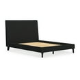 thumbnail image 3 of Benjara Mooran Full Size Bed, Black Boucle Upholstery, Tall Panel Headboard, 3 of 6