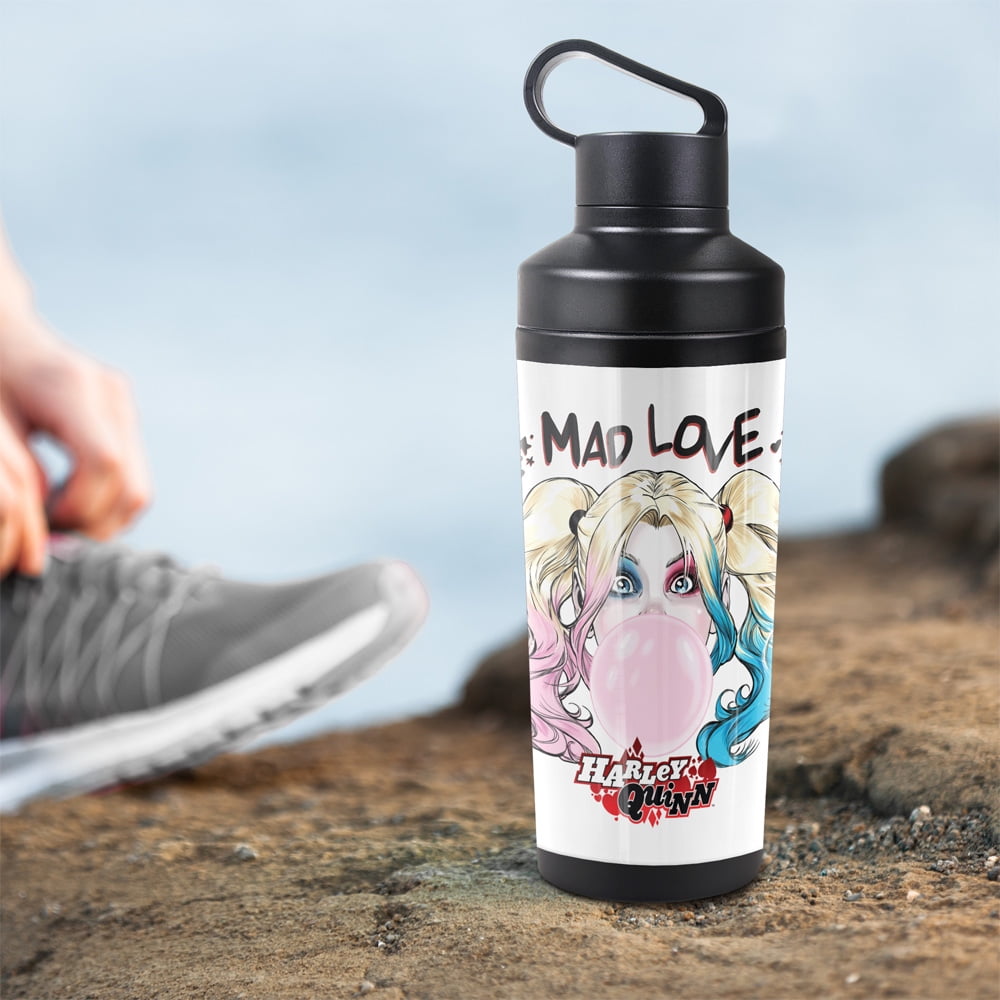 Batman - Harley Quinn Official Tv Show 18 oz Insulated Water Bottle, Leak Resistant, Vacuum Insulated Stainless Steel with 2-in-1 Loop Cap