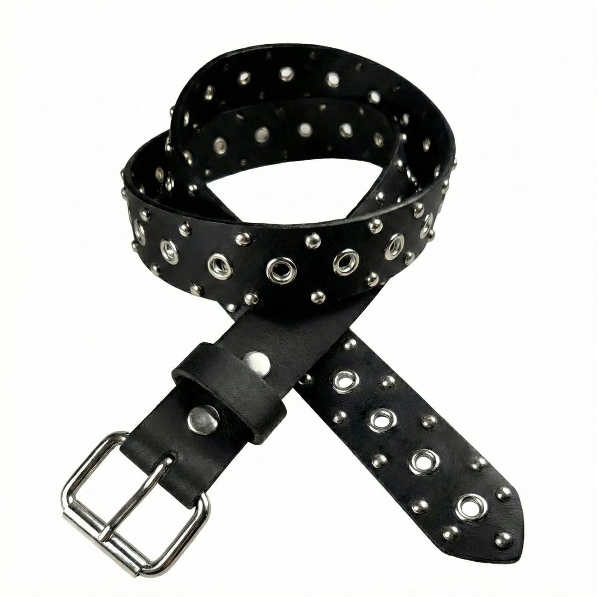 Vintage Buffalo black biker grunge Bonded‎ leather western belt size XL Biker Black Belts for Men with Vintage for sale | eBay main image 2