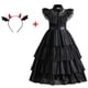 thumbnail image 1 of Wednesday Addams Costume Girl 2023 Vestidos Gothic Style Party Dresses Carnival Costume Halloween Costume for Kids 4-12 Yrs, 1 of 4