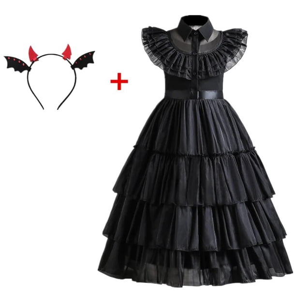 Wednesday Addams Costume Girl 2023 Vestidos Gothic Style Party Dresses Carnival Costume Halloween Costume for Kids 4-12 Yrs