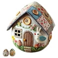 thumbnail image 1 of Patchwork Felt Egg House DIY Kit, DIY Patchwork Felt Egg House Chick House Craft Kit with Material Package, Instructions, Handmade Embroidered Felt Easter Eggs Kit, Home Easter Eggs Ornaments, 1 of 6