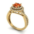 thumbnail image 2 of 1.3125 ct Round Cut Simulated Red Diamond Halo Engagement Ring for Women in 18K Yellow Gold, 2 of 5