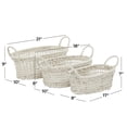 thumbnail image 3 of DecMode 9", 8", 7"H White Cotton Handmade Storage Basket with Handles, 3-Pieces, 3 of 8