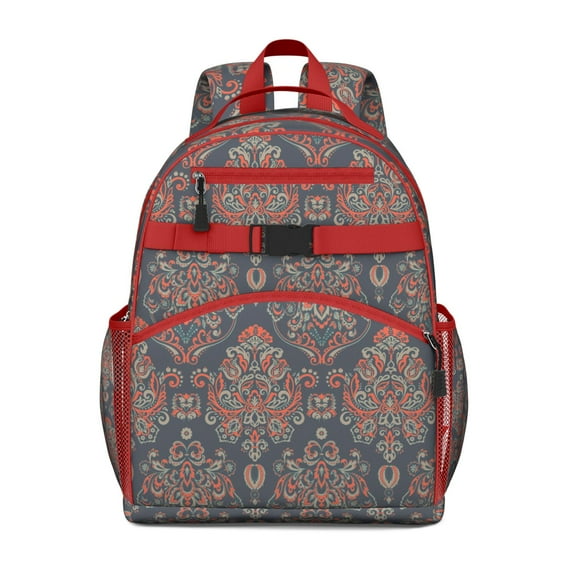 Decorative Paisley Print School Backpack Waterproof & Adjustable