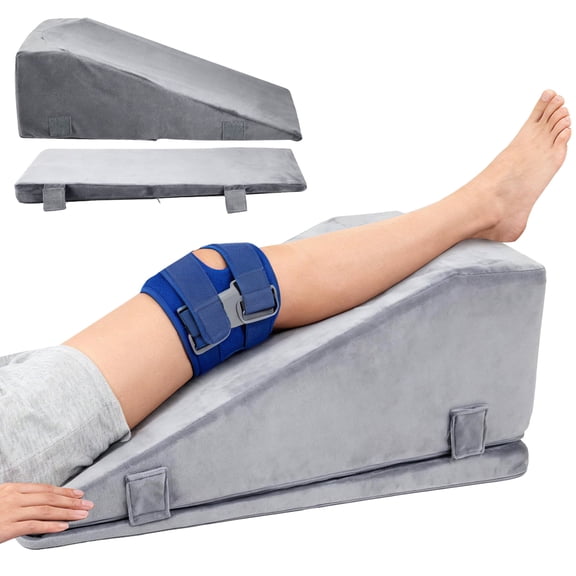 Doulami Leg Elevation Pillow for After Surgery, Adjustable Height Knee Pillow for Swelling, Support Pillow for Blood Circulation, Memory Foam Foot Rest Ankle Knee Support for Sleeping