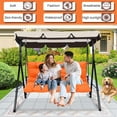 thumbnail image 5 of Replacement Cushions for Swing, Waterproof Porch Swing Cushion, 2-3 Seat Outdoor Bench Cushion with Backrest for Patio Furniture Garden Porch Loveseat Glider Pad (Orange 60*40in), 5 of 7