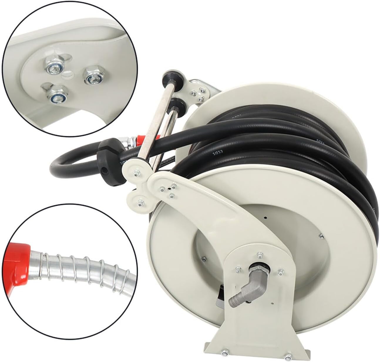 waltyotur Retractable 3/4 x 66 Diesel Hose Reel Automatic Fueling Gun for Industrial Machinery 300PSI