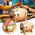 thumbnail image 2 of 3 Liter Oak Barrel with Stand Wooden Barrel Vintage Tequila Rum Dispenser Making Barrels for Home Table Display Decoration Entertaining (3 Liters), 2 of 3