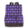 thumbnail image 1 of Fotbe purple argyle Mochila Bolso con Estampado para Mujer, Mochila Antirrobo de Nylon Impermeable, Bolsa Ligera de Hombro, 1 of 4
