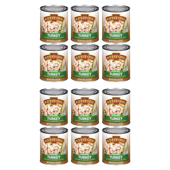 (12 Pack) Keystone All Natural Turkey 28 oz Can ✅ Emergency Survival Food For Camping Hiking and Backpacking Ready to Eat- Pack of 12 Cans ✅