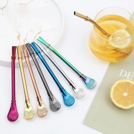 

Meizhencang Drinking Straw Spoon Yerba Mate Tea Filter Stainless Steel Bombilla Gourd Reusable Bar Accessory for Kitchen
