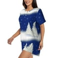 thumbnail image 2 of Lsque Christmas Fir Tree Women's Short-Sleeved Pajama Set - 2 Piece Soft and Lightweight Sleepwear Set-Medium, 2 of 9