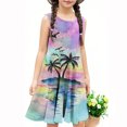 thumbnail image 6 of SGFCWSX Girls Sleeveless Dress Crew Neck Print A-Line Summer Party Dresses for Kids Multicolor Size 5-6 Years, 6 of 6