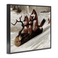 thumbnail image 2 of Stupell Industries Rustic Lodge Foxes Sledding on Log Black Framed Giclee Art, 14 x 11, by Arlington Prints, 2 of 8