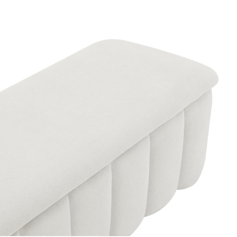 Spruce & Spring Jeddo Polyester Blend Upholstered Storage Bench 1 Piece Indoor Use White Polyester Blend Fabric