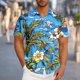 thumbnail image 2 of Mens Casual Manga Corta Botón Abajo Camisas Turndown Cuello Blusa de Impresión, Poliéster Ligero Top de la Moda para el Verano Al Aire Libre Y el Uso Diario, 2 of 6
