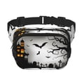 thumbnail image 1 of Fotbe Happy Halloween 1 Cangurera Cuadrada con Estampado de Doble Capa, Bolsa de Cintura Ajustable Mini para Hombres y Mujeres, 1 of 9