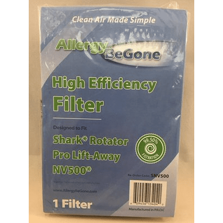 Shark XHF500 HEPA Replacement Filter for Shark NV500 Rotator Pro Lift-Away Vacuum- by Allergy Be