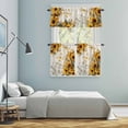 thumbnail image 6 of Sunflowers Kitchen Curtains Valances and Tiers Set of 3 Spring Daisy Floral Butterfly Dragonfly Linen Texture Tier Curtains and Valance with Rod Pocket for Small Windows, 27.5"x24", 6 of 9