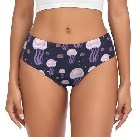 Womens Underwear  Pink Purple Jellyfish No Show Seamless Underwear  Soft Comfy Stretch Panties  Hipster Ladies Panties Bikini Underwear Briefs