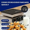 thumbnail image 6 of 25PCS Mini Waffle & Pancake Maker, Dutch Pancake Maker 110V 950W, Commercial Electric Dorayaki Machine with Non-Stick Griddle for Snacks & Desserts, 6 of 8