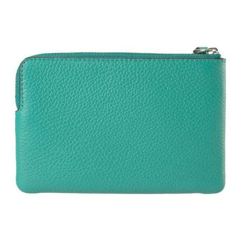 Coach Women's Small Pebbled Leather Corner Zip Wristlet (Bright