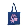 thumbnail image 2 of Awkward Styles Hope Believe Love Tote Bag Breast Cancer Awareness Canvas Tote Bag Pink Ribbon Reusable Cloth Bag Funny Cancer Survivor Book Bag Gifts for Cancer Warrior Breast Cancer Shopper Bags, 2 of 5